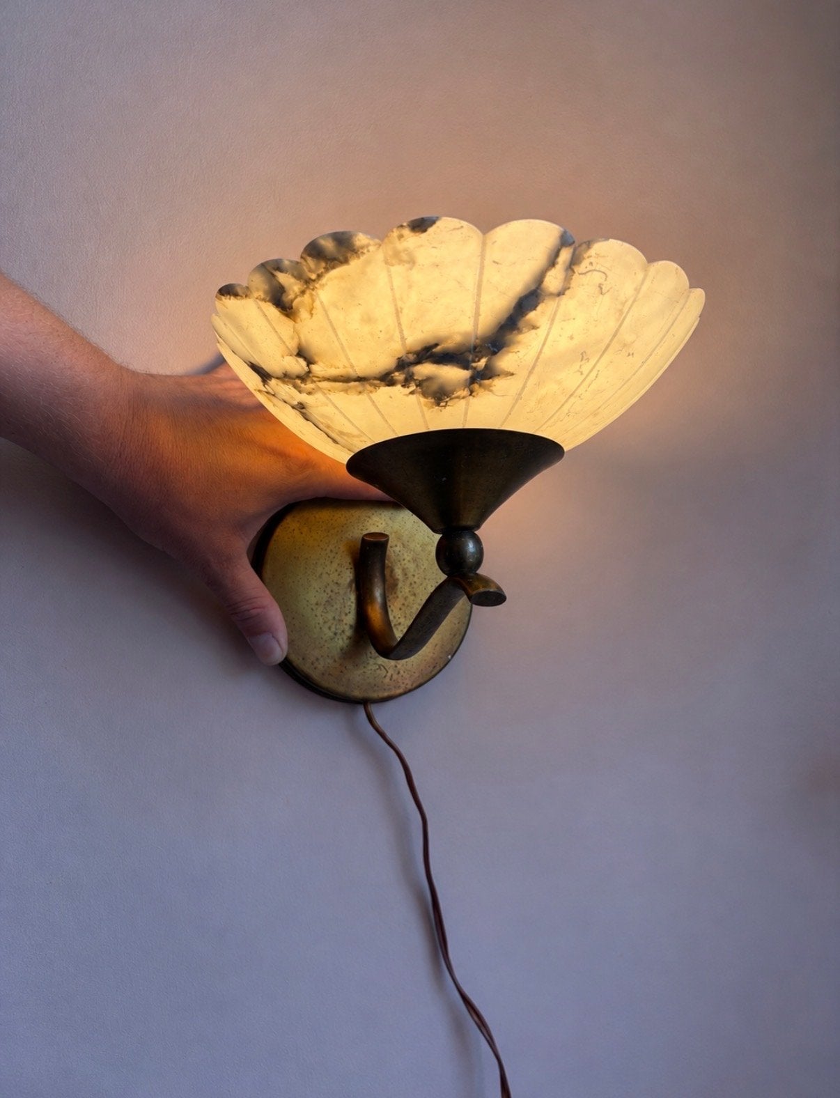 Exclusieve Mid-Century Albast Sconce – Swedish Grace / Art D, Ophalen of Verzenden