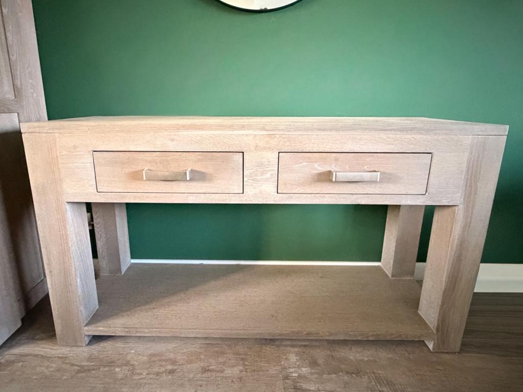 Massief eiken dressoir 140x40 - Jansen Totaal Wonen, Ophalen, Met plank(en), 150 tot 200 cm, Eikenhout