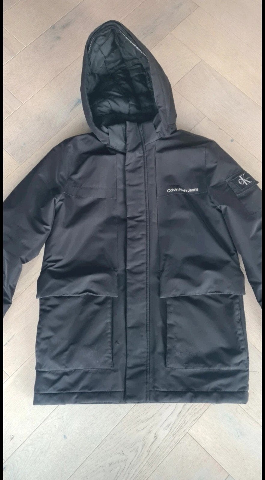 Calvin Klein Winterjas Zwart Maat 14, Zo goed als nieuw, Jongen, Jas, Calvin Klein