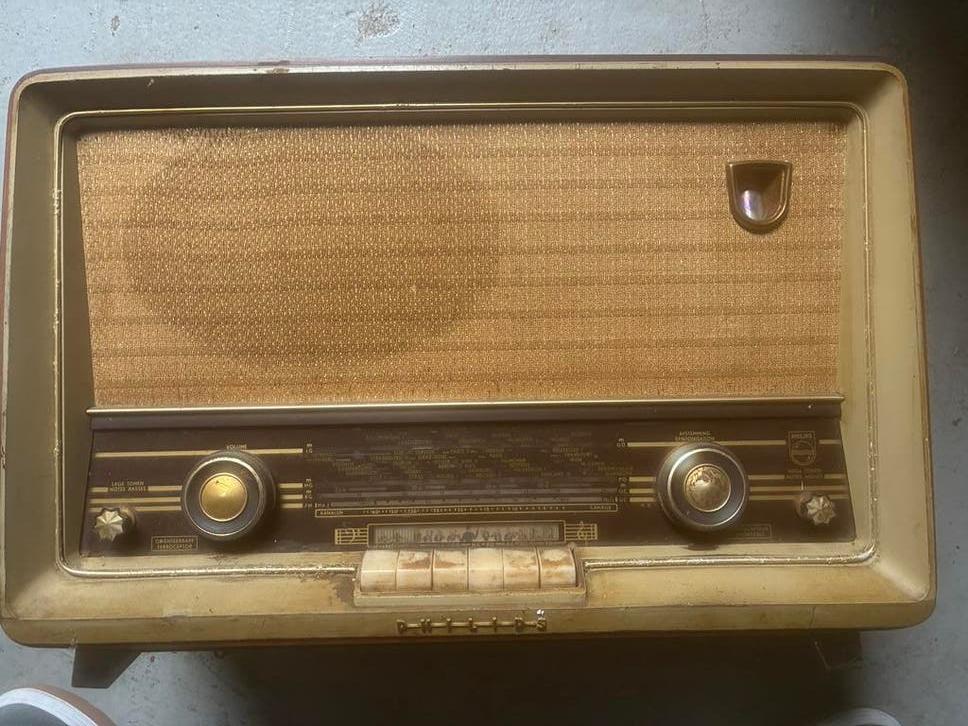 Vintage Philips buizenradio - Jaren '50, Ophalen of Verzenden, Gebruikt, Radio