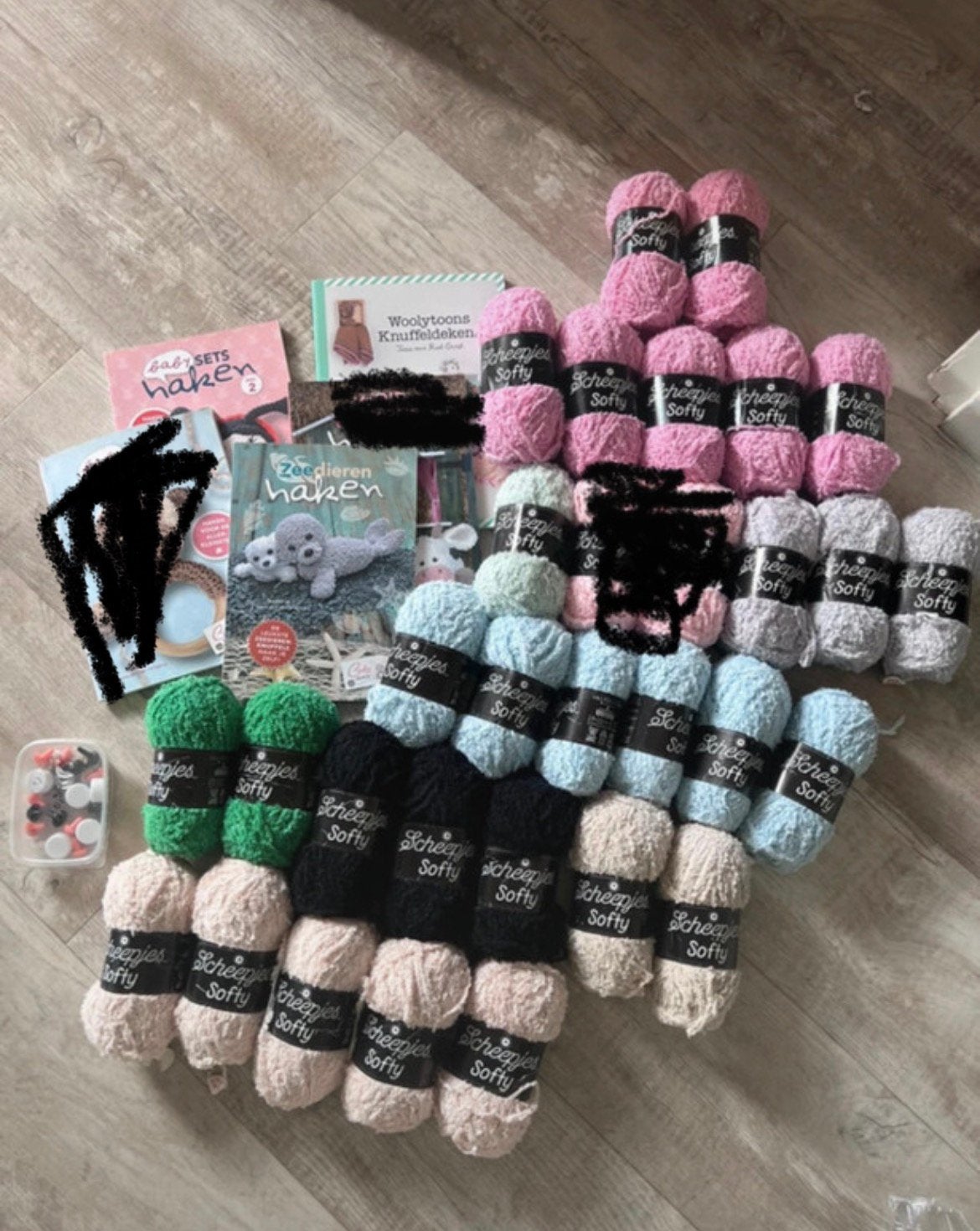 Set om te haken met softy scheepjes, Hobby en Vrije tijd, Breien en Haken, Ophalen of Verzenden, Zo goed als nieuw, Haken, Patroon of Boek