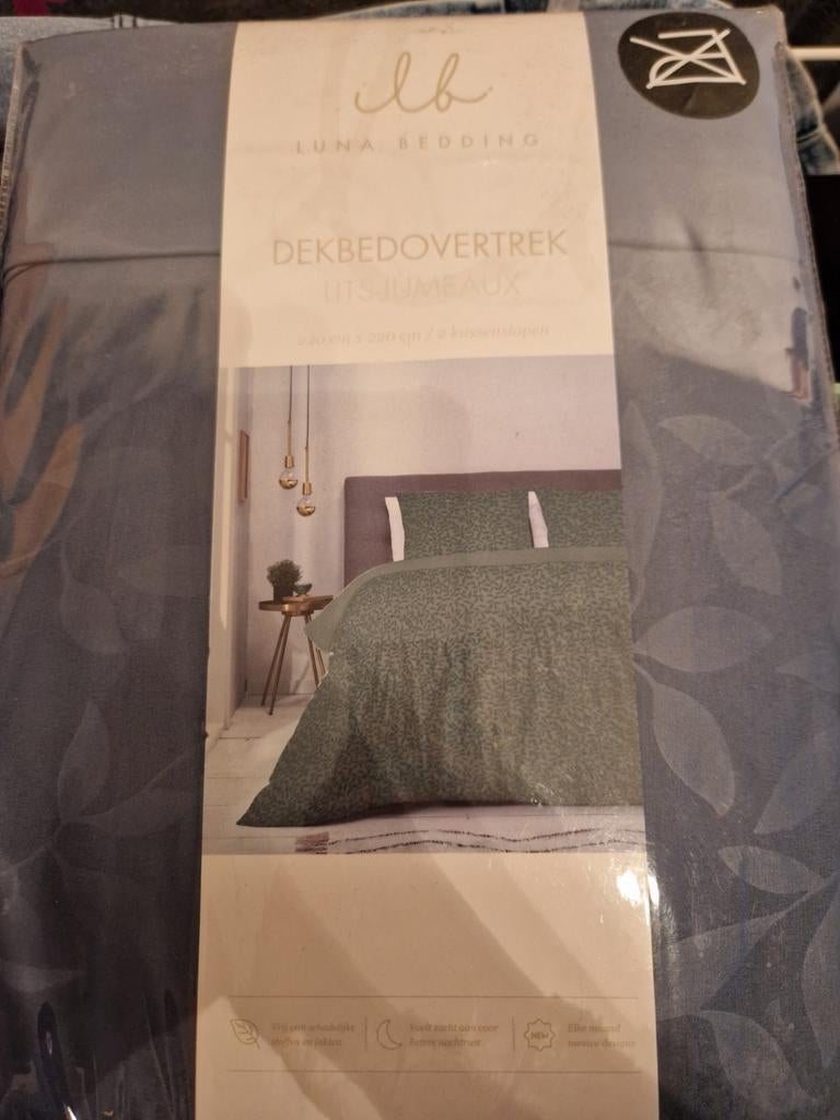 Nieuw Luna Bedding Dekbedovertrek 240x220 Lits-jumeaux, Dekbedovertrek, Ophalen of Verzenden, Groen, Nieuw