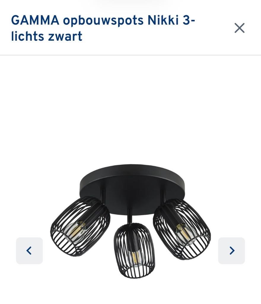 Plafond lampen Nikki, Ophalen, Zo goed als nieuw, Metaal