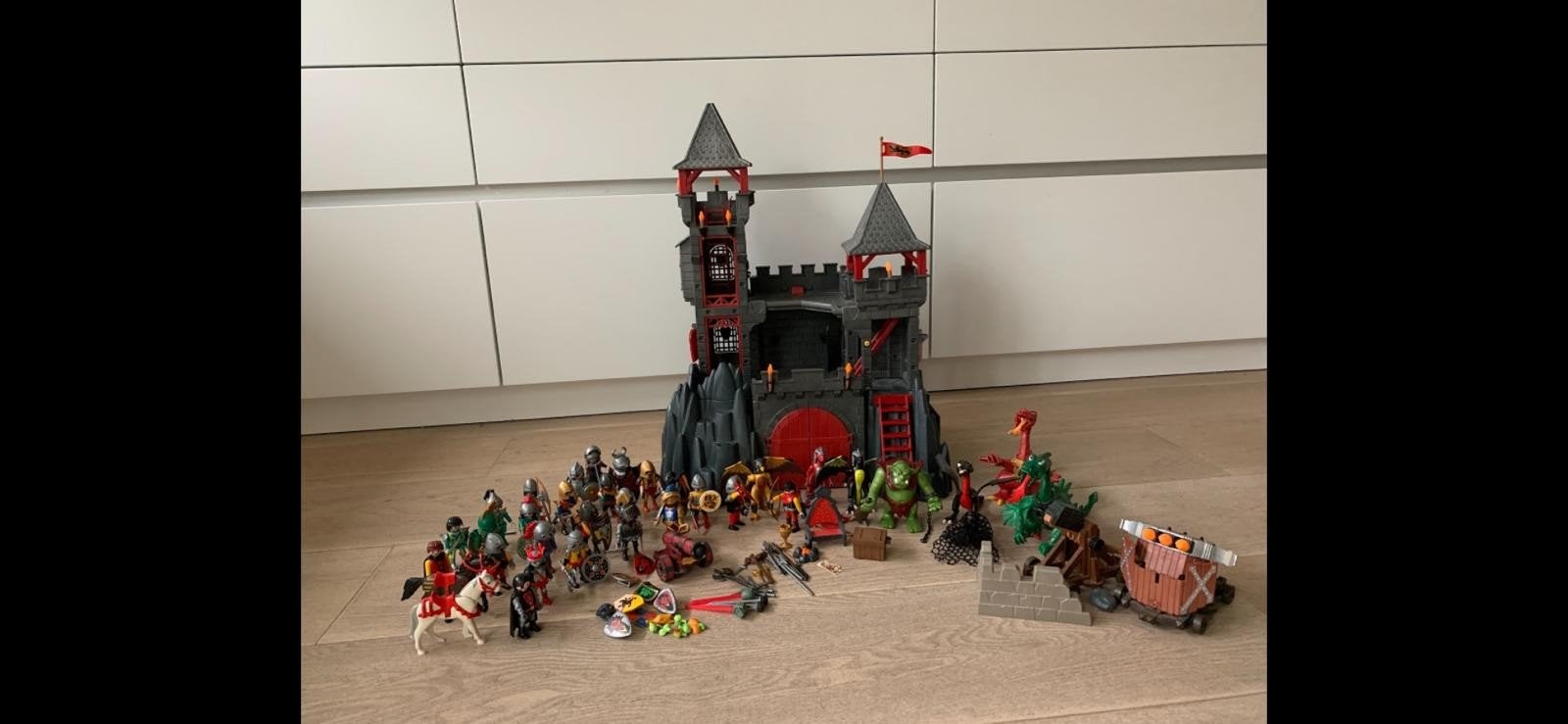 Playmobil Kasteel 3269 en Drakenburcht met ridders en draken, Ophalen of Verzenden, Zo goed als nieuw
