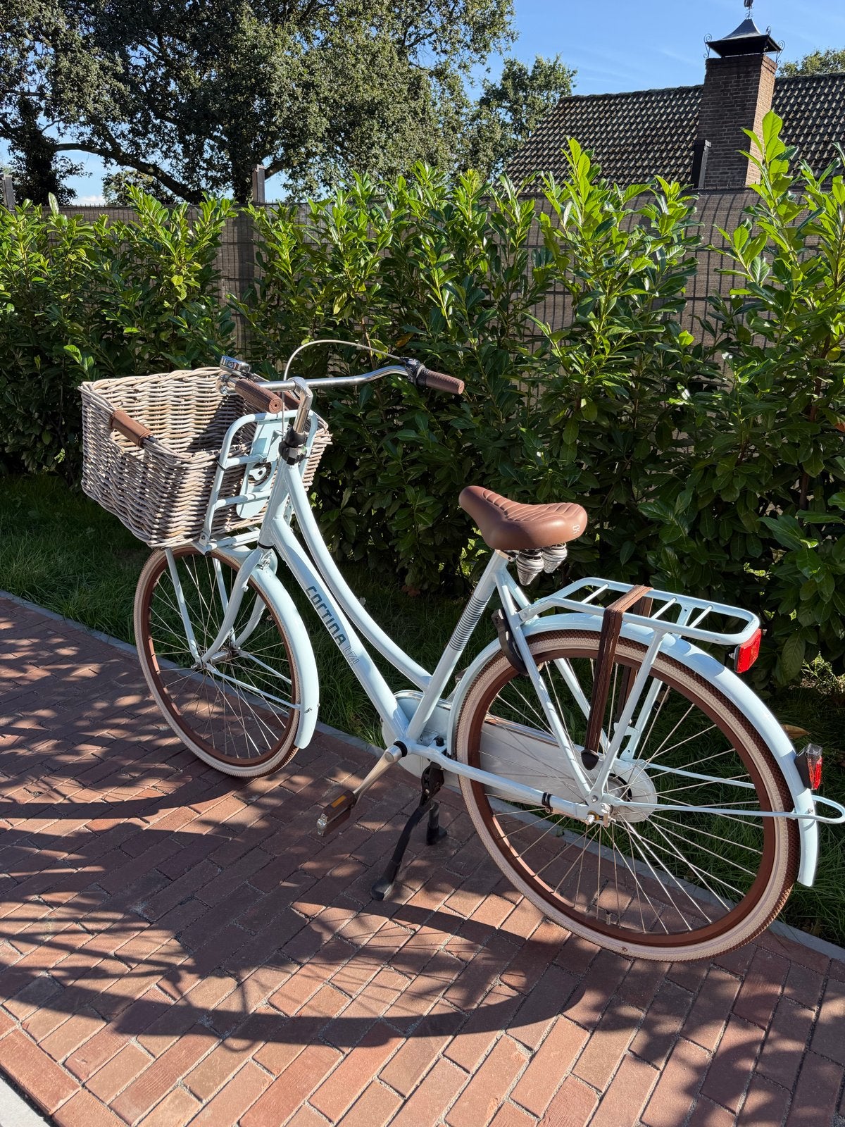 Cortina damesfiets in nieuwstaat met mand, Versnellingen, Zo goed als nieuw, 50 tot 53 cm, Trommelrem