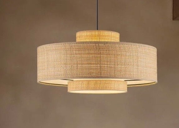 Hanglamp rotan look, NOUS living, Ophalen, Zo goed als nieuw, Natuurlijk materiaal, E27 (groot)