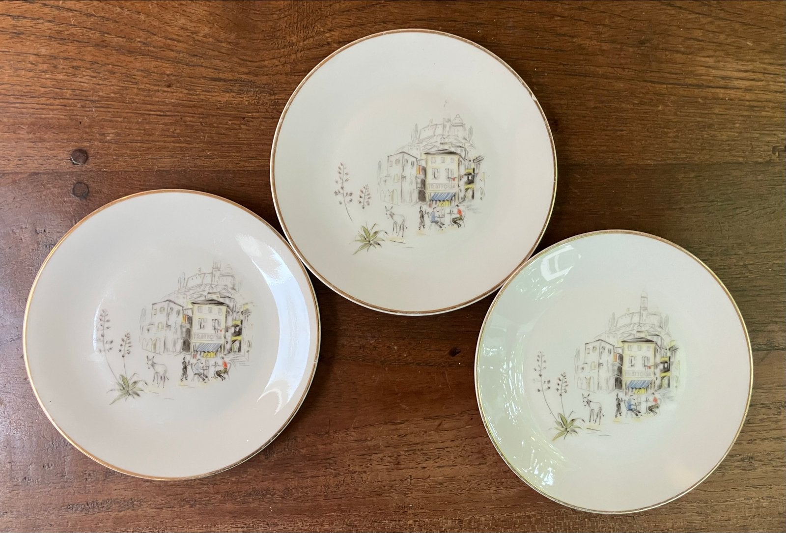 3 Hutschenreuther Selb porseleinen gebaksbordjes, Ophalen of Verzenden