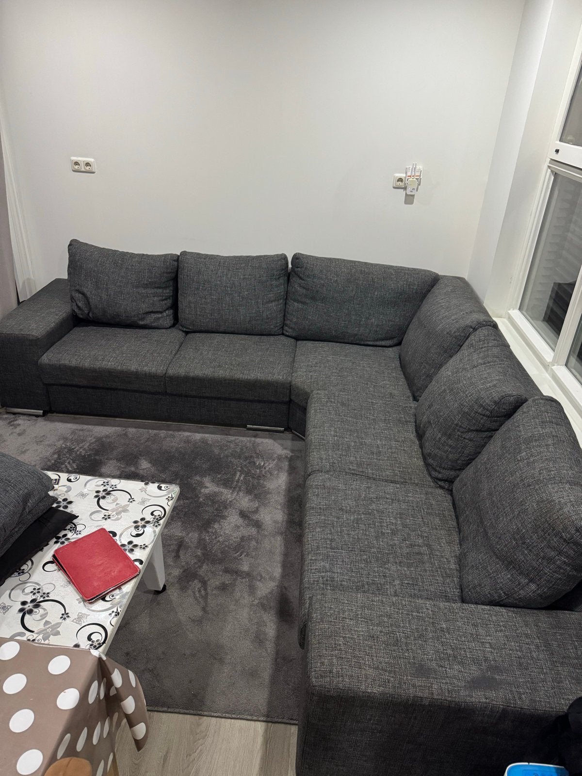 Grijze Hoekbank - Comfortabel en Ruim, Huis en Inrichting, Gebruikt, Hoekbank, 300 cm of meer, Ophalen of Verzenden