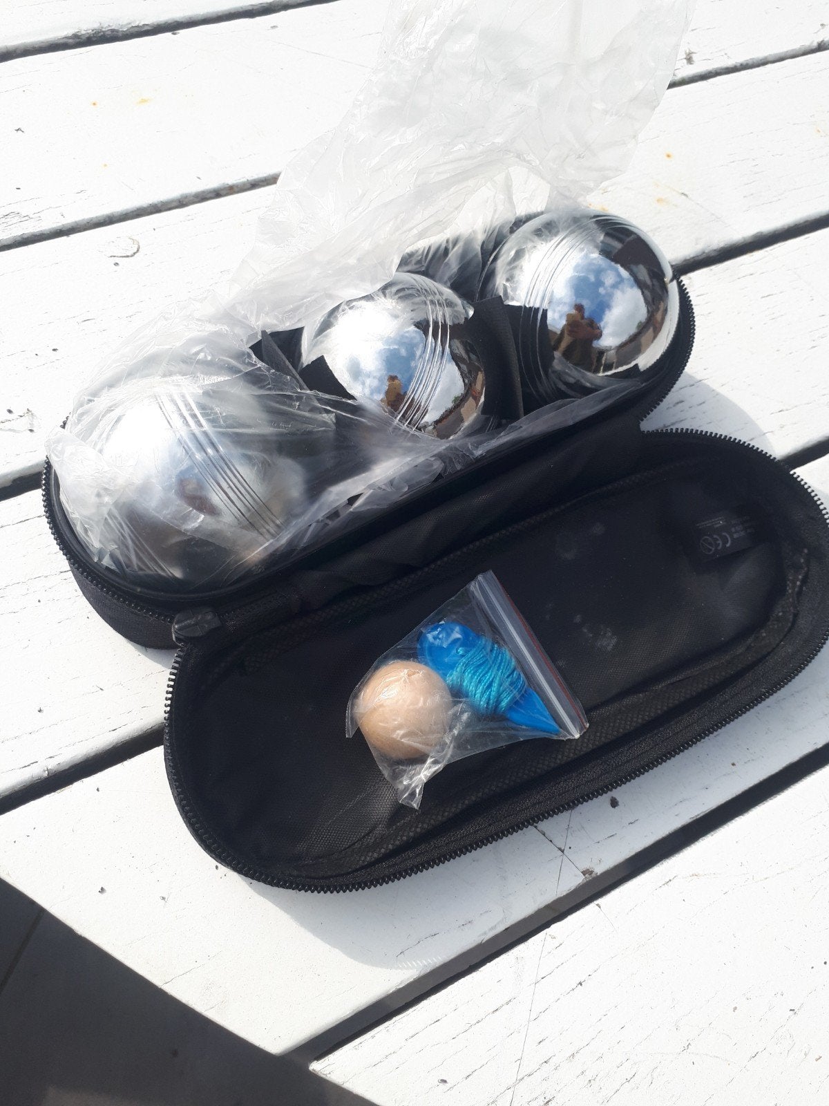 Petanque set in handige draagtas, Sport en Fitness, Ophalen, Gebruikt