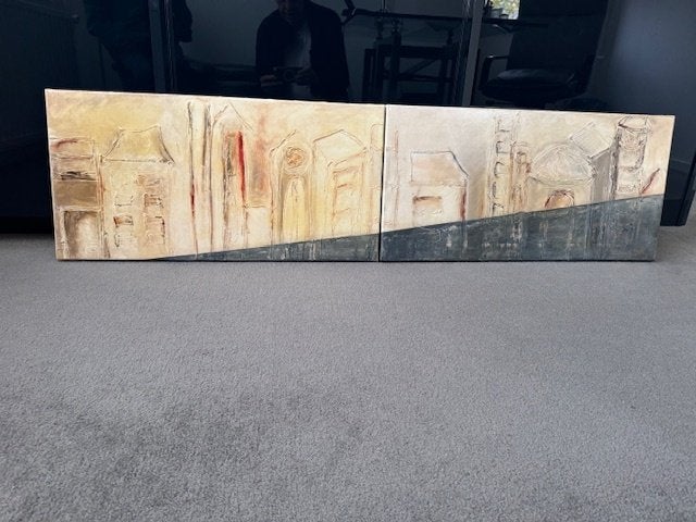 schilderijen, Antiek en Kunst, Kunst | Schilderijen | Abstract, Ophalen of Verzenden