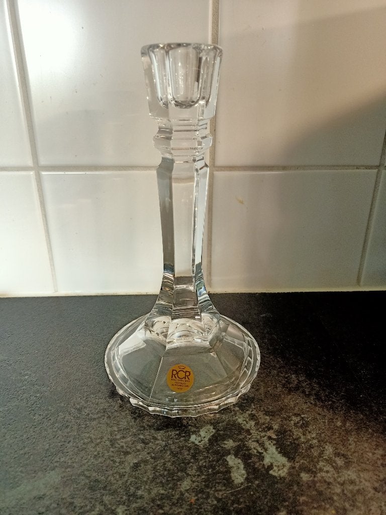 kristallen glazen kandelaar (afm. 21,5 cm hoog), Ophalen