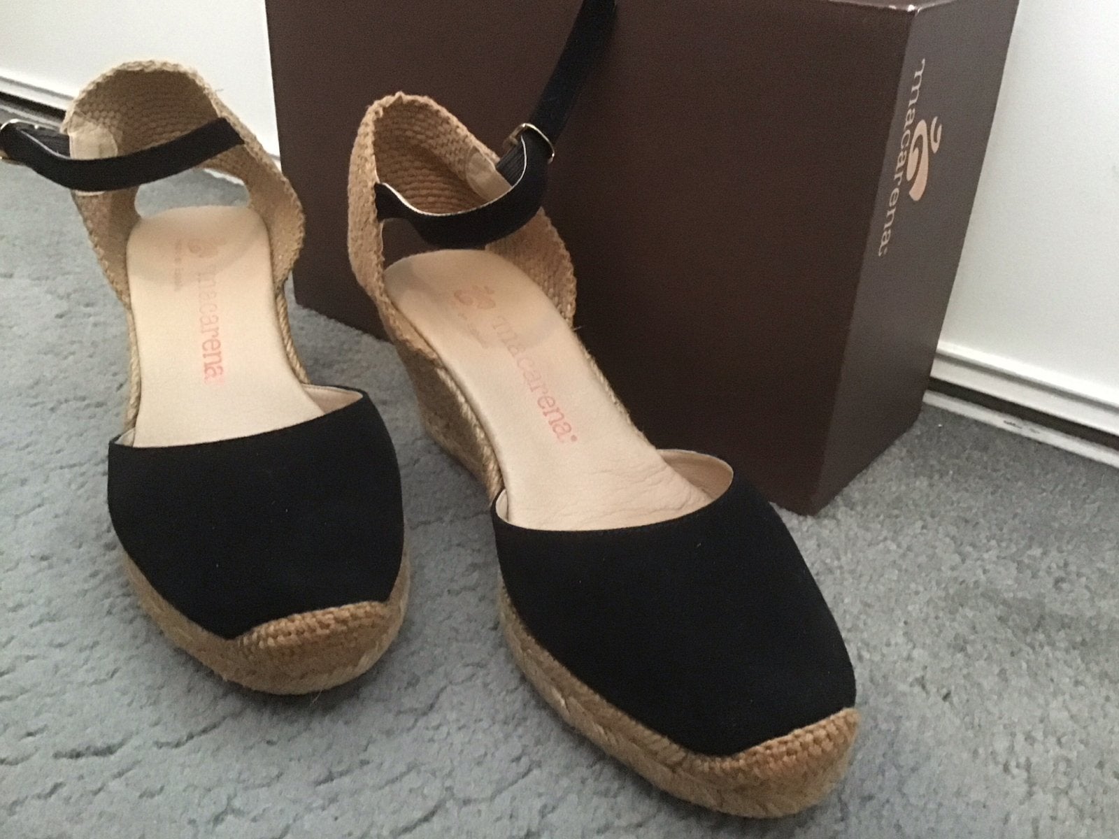 Macarena Espadrilles Made in Spain - Maat 38, Ophalen of Verzenden, Zo goed als nieuw, Zwart, Espadrilles of Moccasins