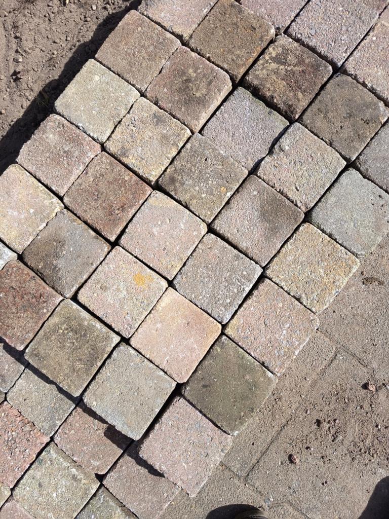9 m² Gebruikte cobble stones  10x10x6 cm, Tuin en Terras, Tegels en Klinkers, Ophalen, Gebruikt, Klinkers, 5 tot 10 m²