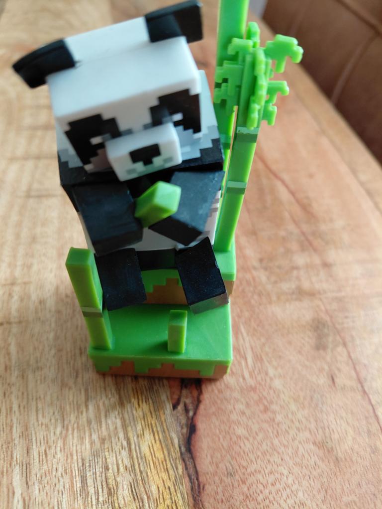 Minecraft Panda Figuur met Bamboe, Ophalen of Verzenden, Zo goed als nieuw