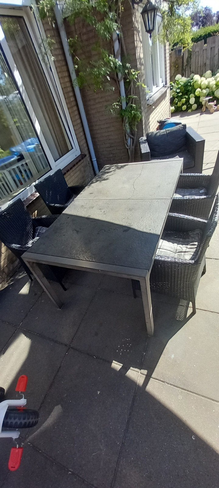 gratis af te halen, tuinset met kussens, Ophalen, 4 zitplaatsen, Gebruikt, Aluminium