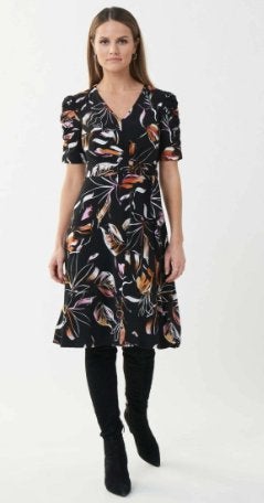 Joseph Ribkoff prachtige jurk met pof mouw mt 44, Kleding | Dames, Meerkleurig, ., Maat 42/44 (L), Joseph Ribkoff