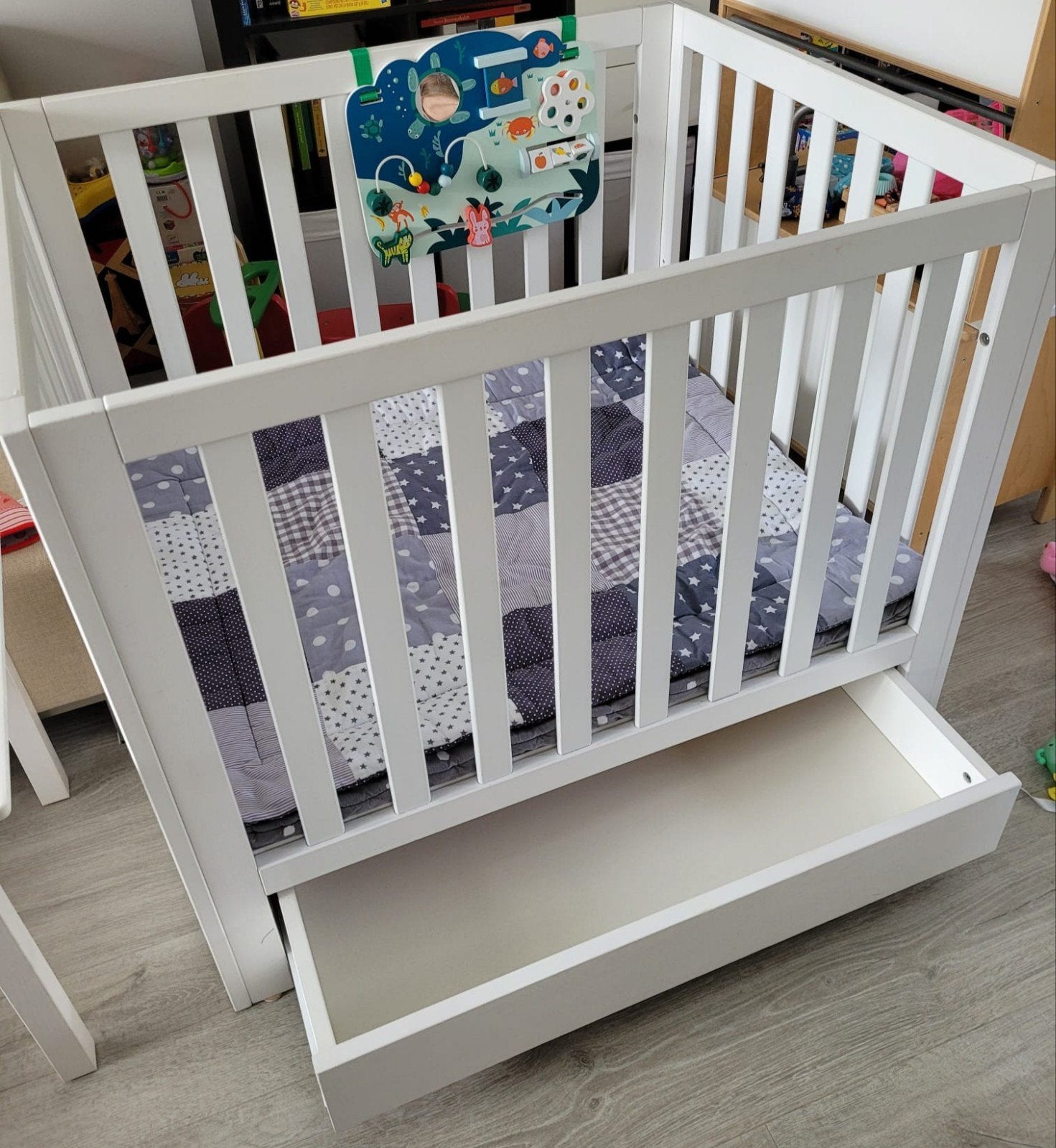 Babybox wit met lade, Ophalen, Gebruikt, Rechthoekig, In hoogte verstelbaar