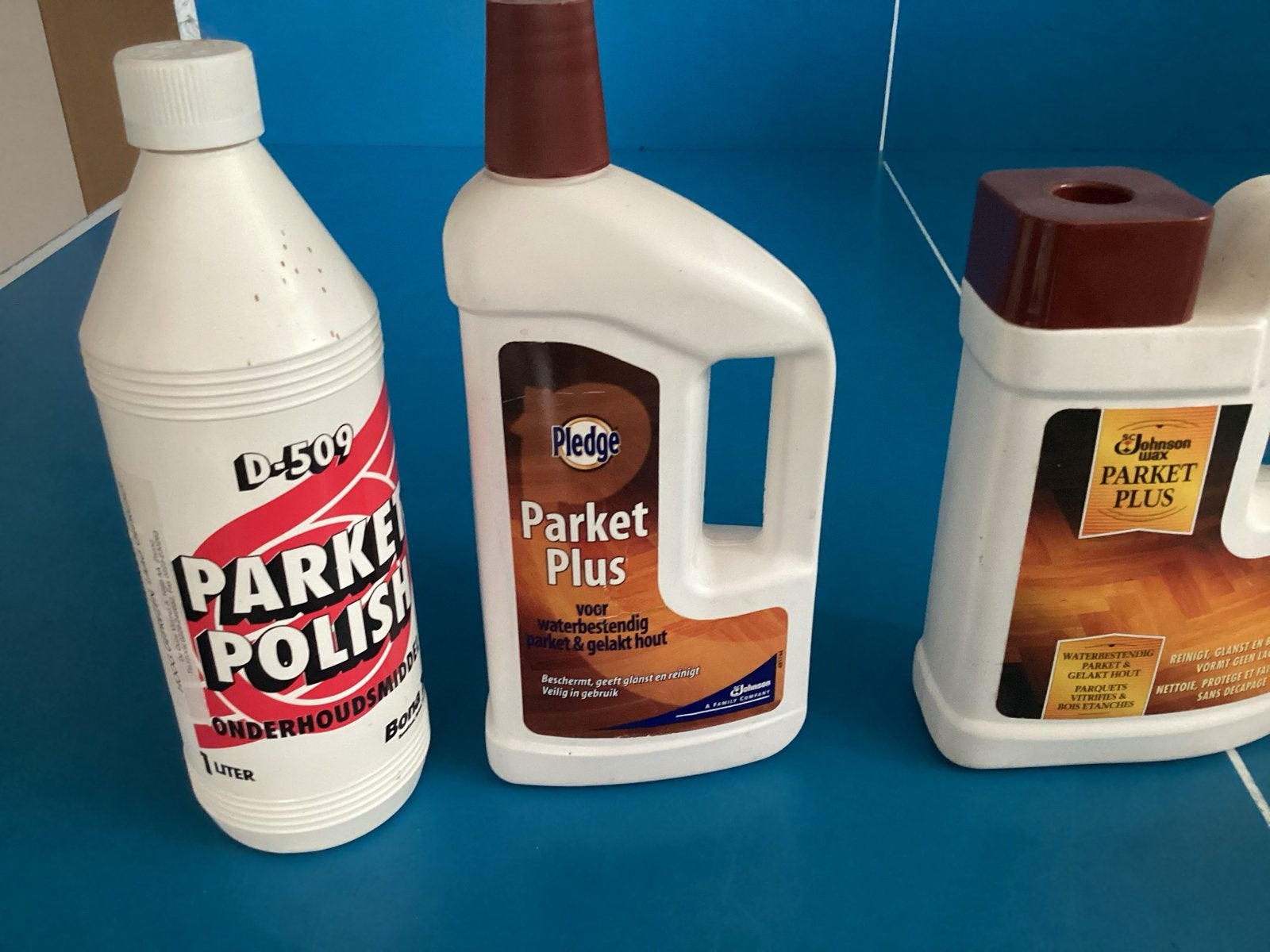 Gratis, onderhoudsmiddelen parketfloer, Ophalen, Gebruikt