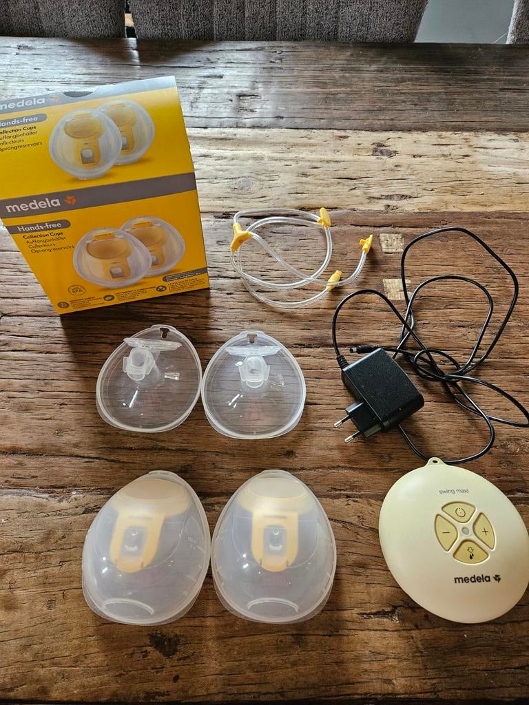 Medela handsfree cups met Swing Maxi borstkolf, Ophalen, Zo goed als nieuw, Borstkolf