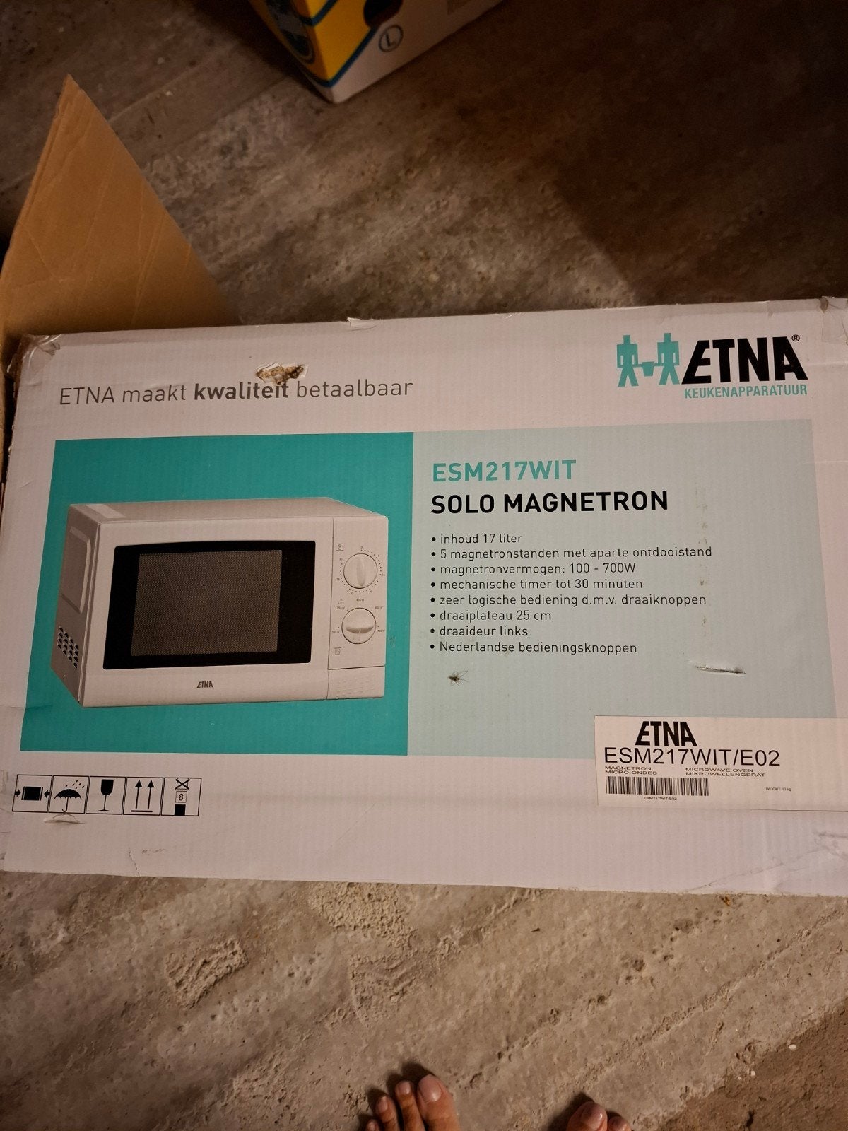 ETNA ESM217WIT Solo Magnetron - Nieuw in doos, Ophalen, Nieuw, Hete lucht, Draaiplateau