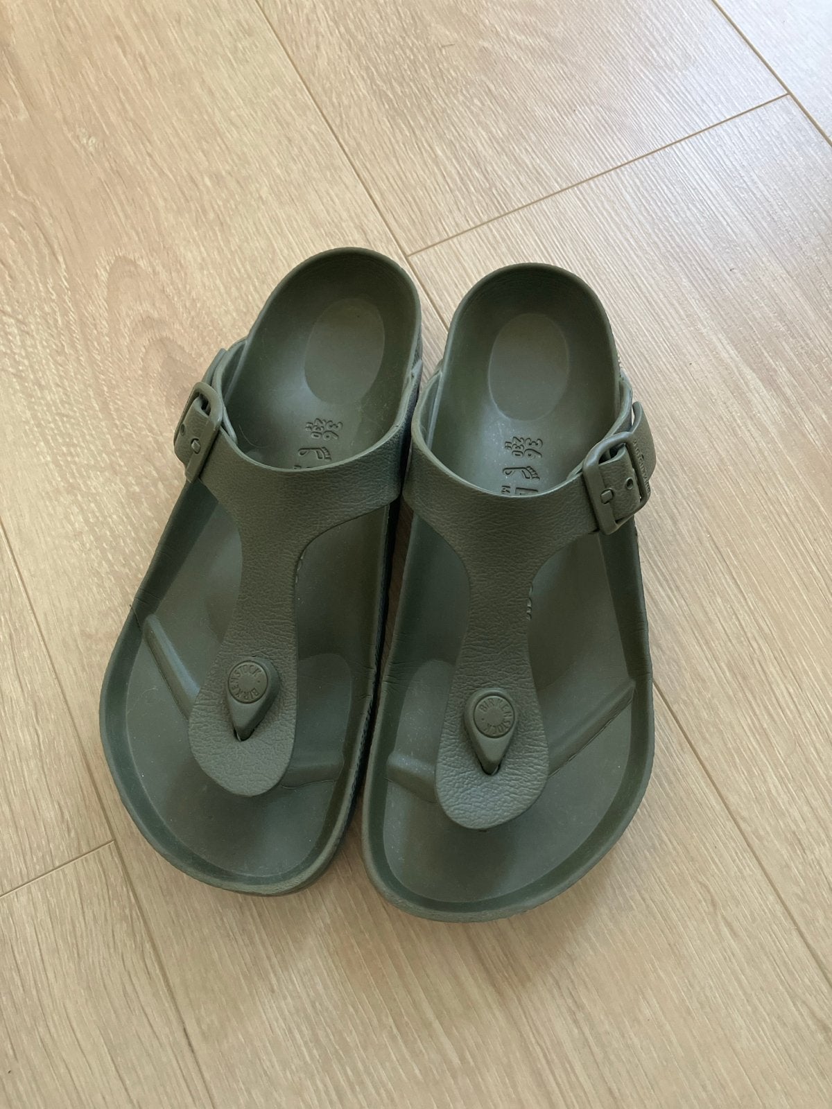 Birkenstock slippers maat 36 gizeh EVA khaki  waterproof, Ophalen, Gedragen, Groen, Slippers