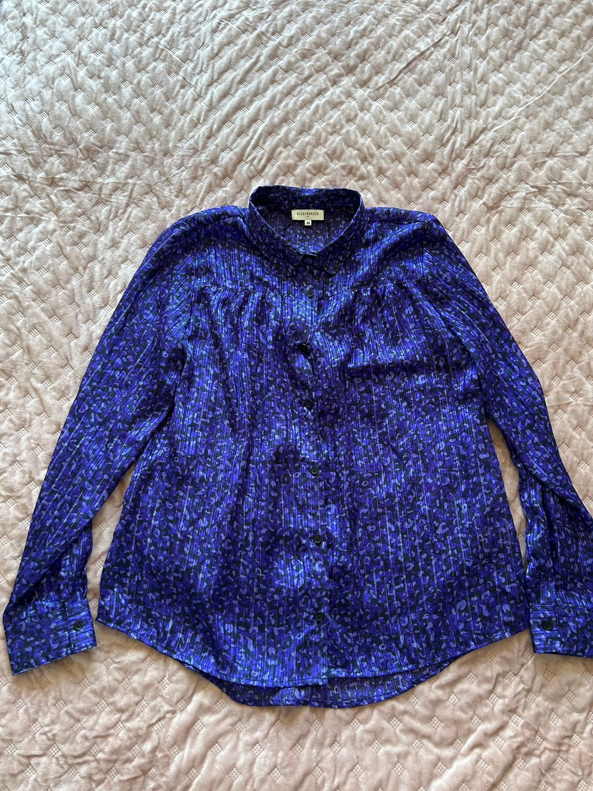 Silver Creek dames blouse paars mt 40, Ophalen of Verzenden, Zo goed als nieuw, Maat 38/40 (M), Paars