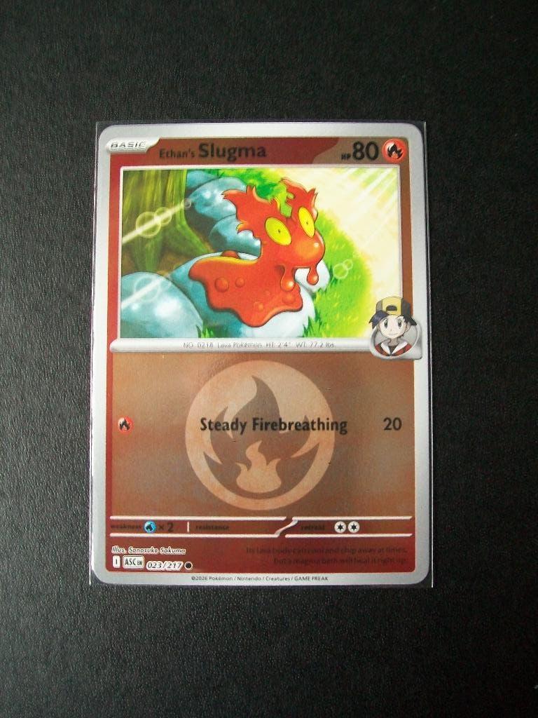 2030. Nieuwe Pokemon Kaart holofoil Ethan's SLUGMA (023/217), Verzenden, Nieuw, Losse kaart, Foil