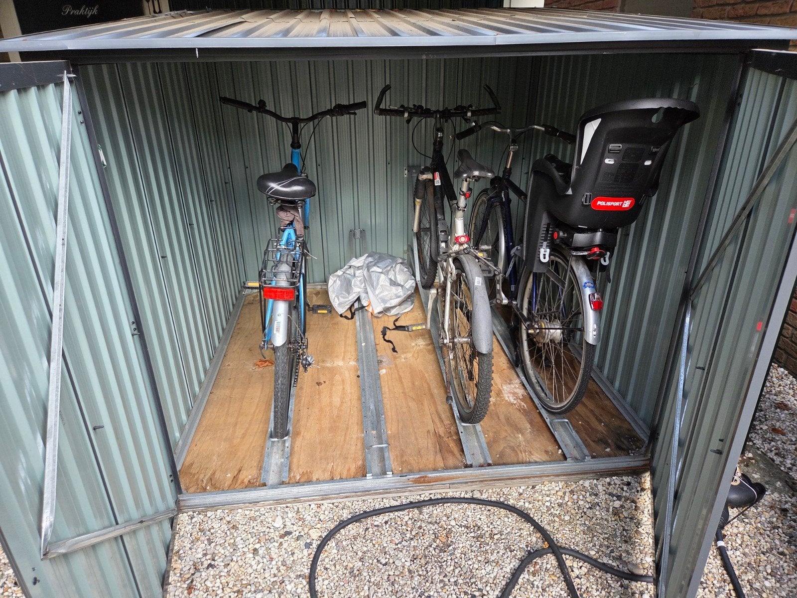 Metalen fietsenberging - Ruim en stevig, Ophalen, Gebruikt, Metaal, Fietsenberging