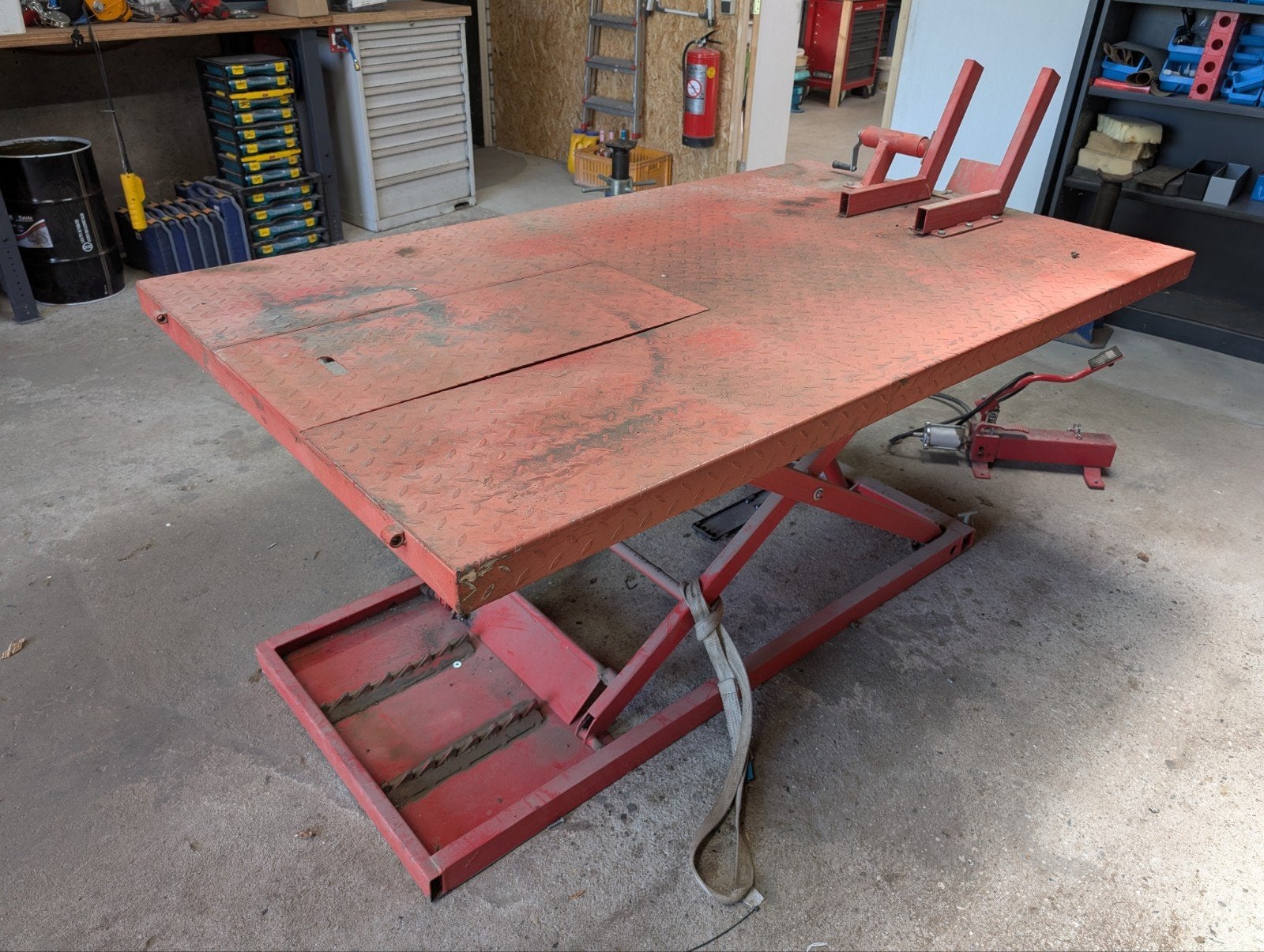 Heftafel voor quad, gazonmaaier of motor, Ophalen, Gebruikt, 70 tot 120 cm, Inklapbaar