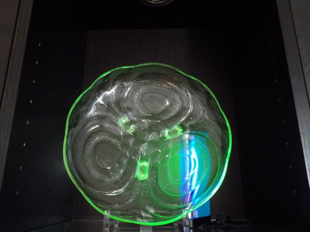 Art Deco Walther Uranium Glas Schaal, Ophalen of Verzenden