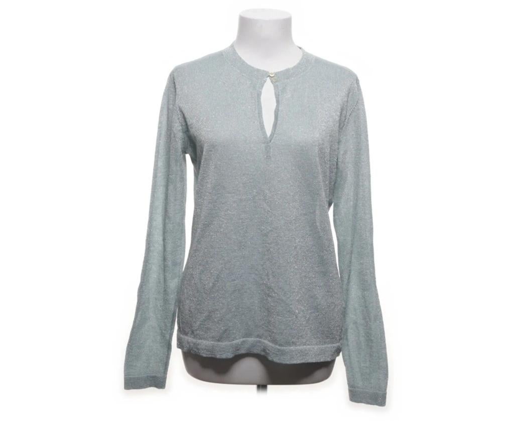 Gustav Lichtblauwe Lurex Fijngebreide Trui Maat M, Kleding | Dames, Maat 38/40 (M), Blauw, Gustav, Ophalen of Verzenden