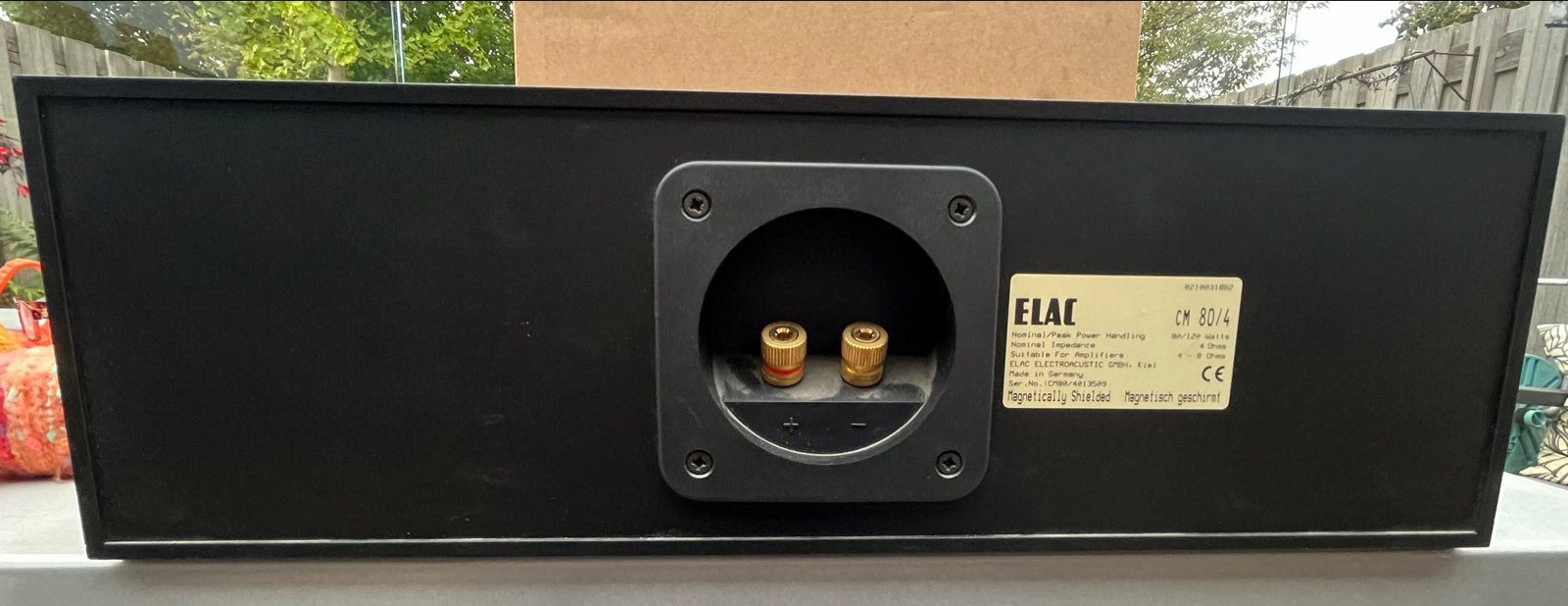 ELAC CM 80/4 Center Speaker - Zwart, 80/120 Watt, Zo goed als nieuw, 60 tot 120 watt, Basreflex, Center speaker