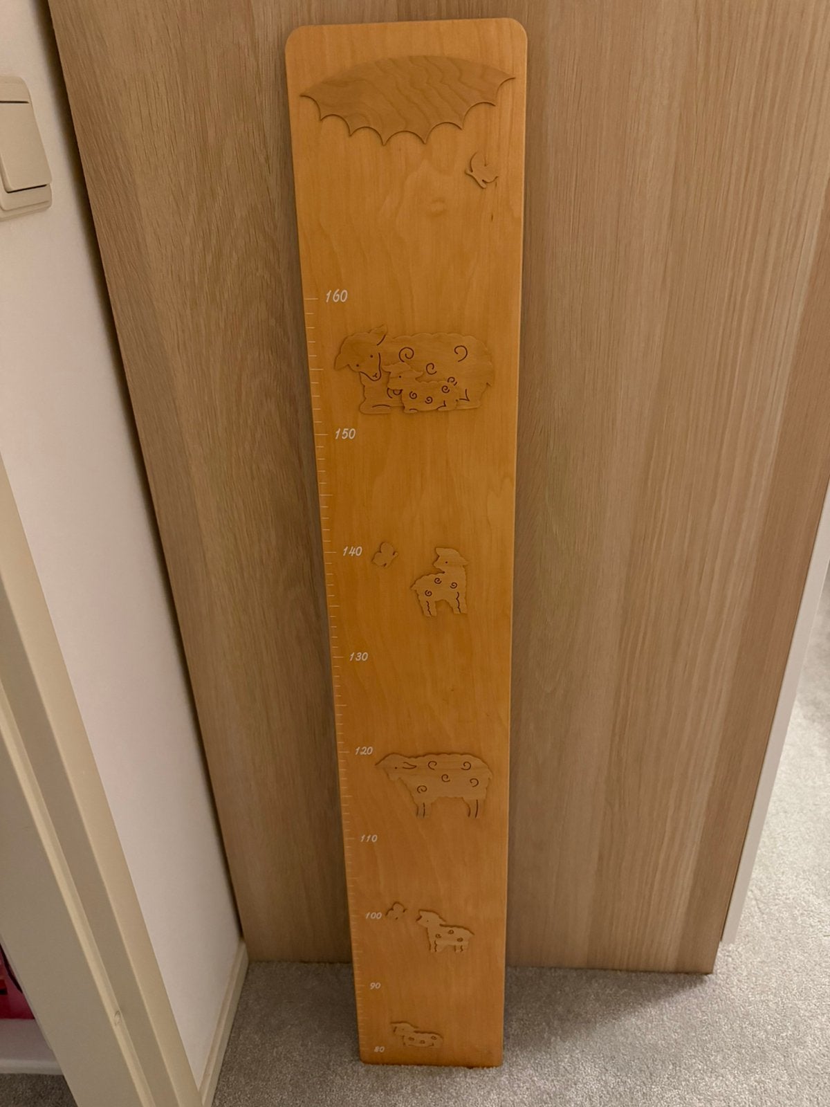Houten meetlat met dieren, Ophalen, Zo goed als nieuw