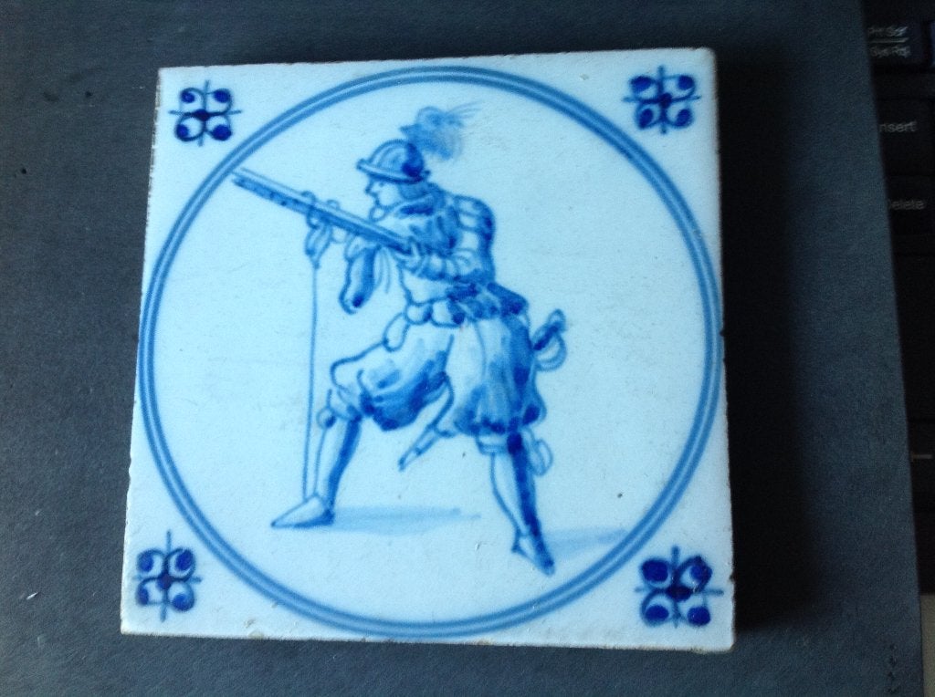 tegel afbeelding soldaat met musket, Ophalen of Verzenden
