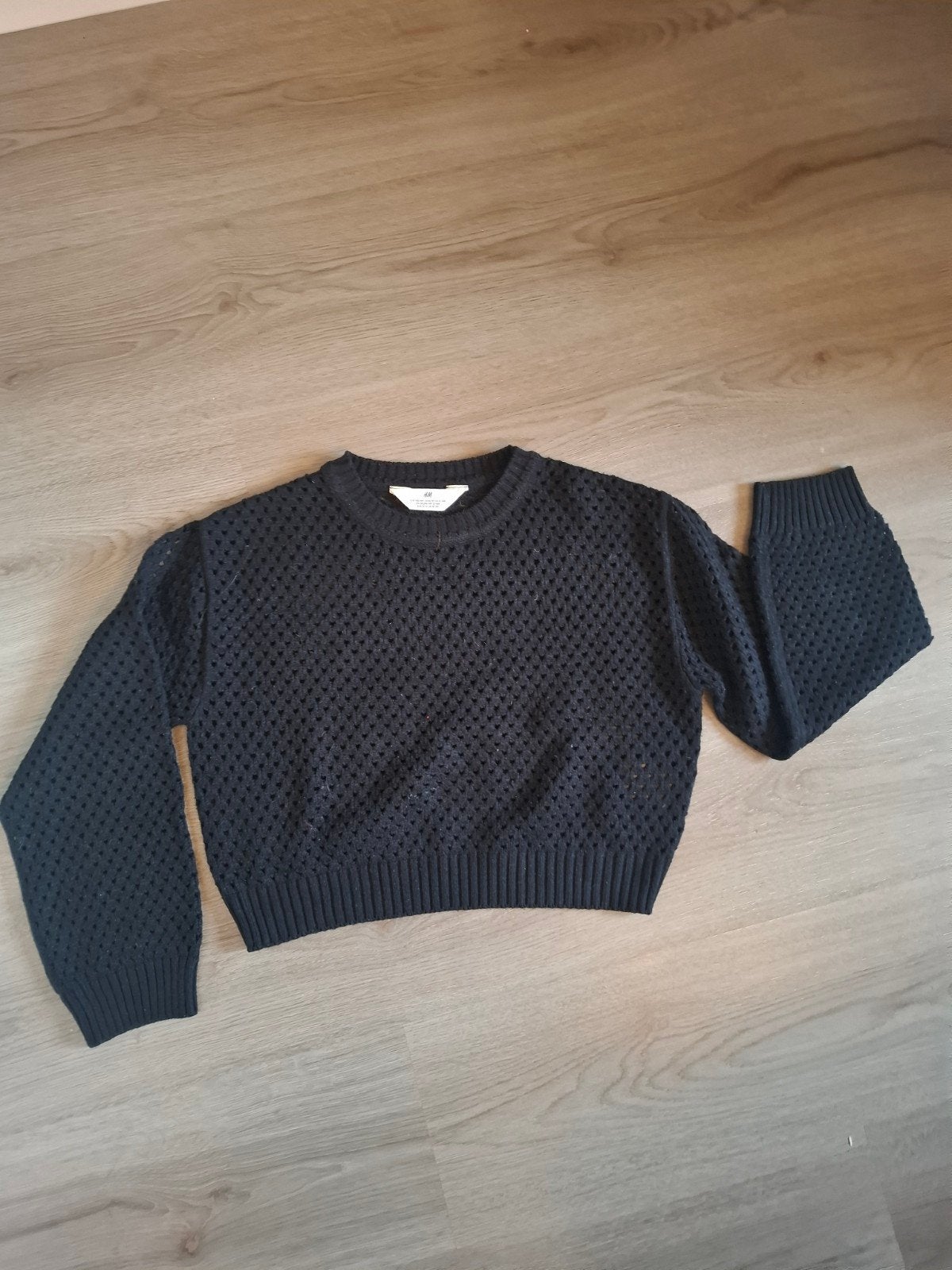 Grof gebreide zwarte trui 158/164, Ophalen, Zo goed als nieuw, Meisje, Trui of Vest