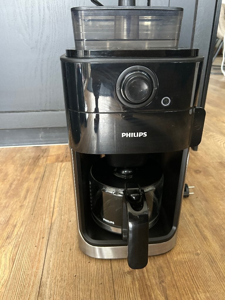 Philips Grind & Brew filterkoffiezet apparaat z.g.a.n., Ophalen, Overige typen, Zo goed als nieuw, Zwart