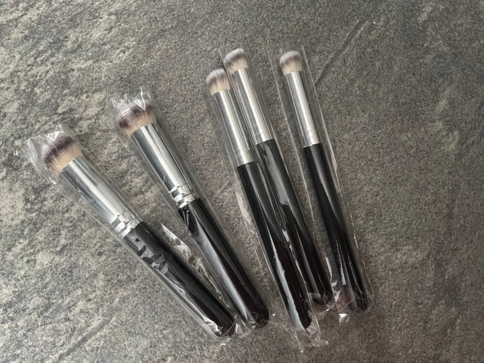 Set van 5 make-up kwasten - Nieuw in verpakking, Ophalen, Gehele gezicht, Zwart, Nieuw