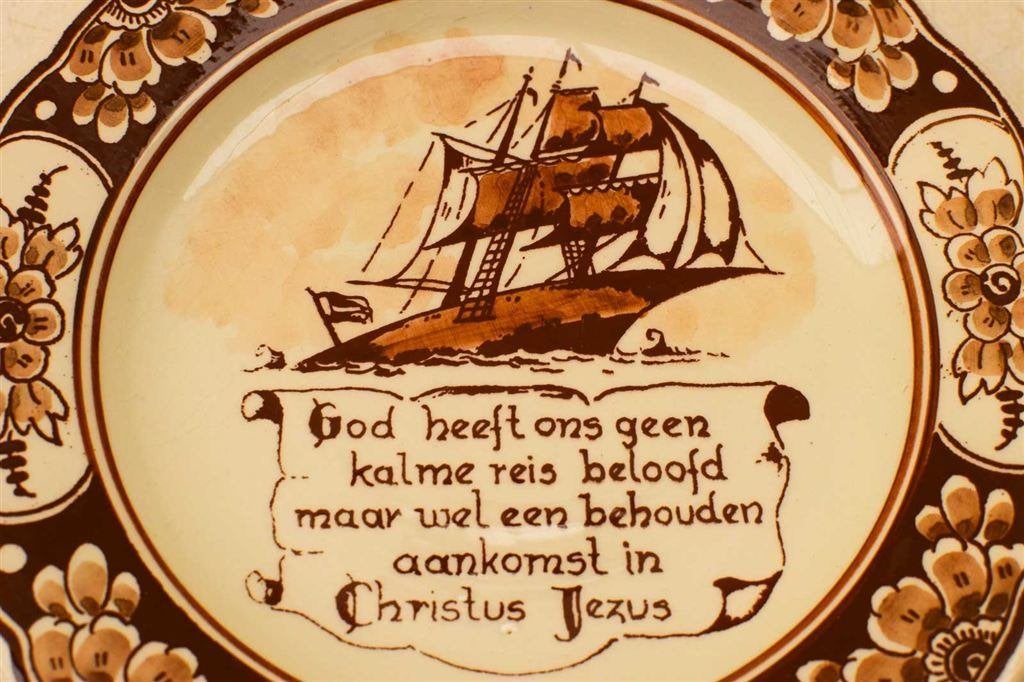 Porseleinen Wandbord met tekst 48477, Ophalen of Verzenden, Gebruikt