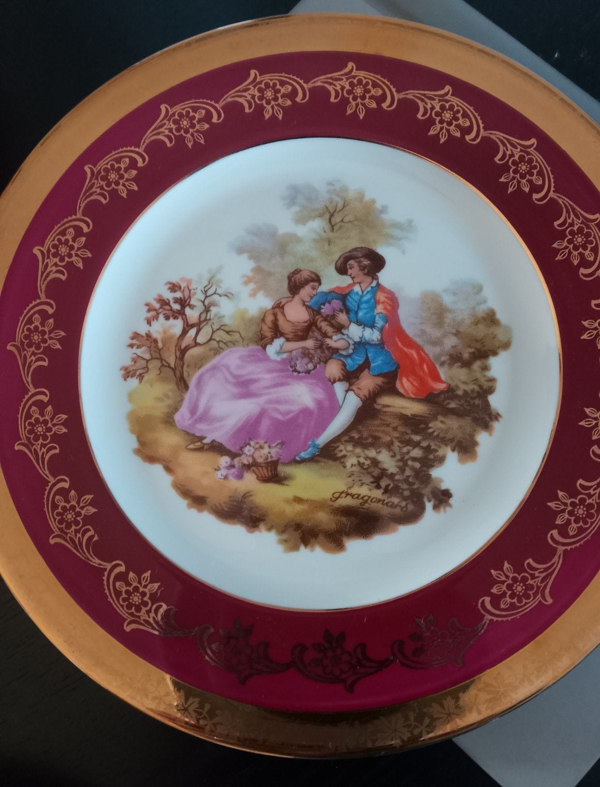 Decoratieve (wand)bord met Fragonard-scène, Antiek en Kunst, Ophalen of Verzenden
