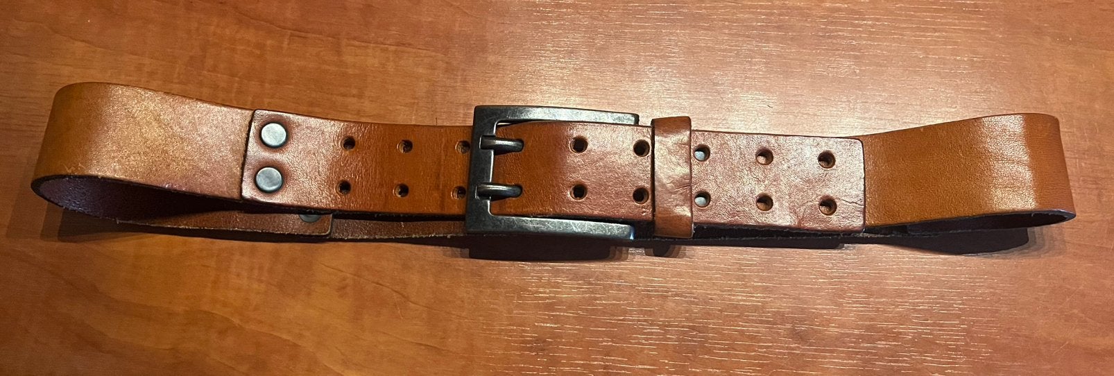 Vintage cowboysbelt 85 cm leer, Ophalen, 80 tot 90 cm, Echt leder, Tailleriem