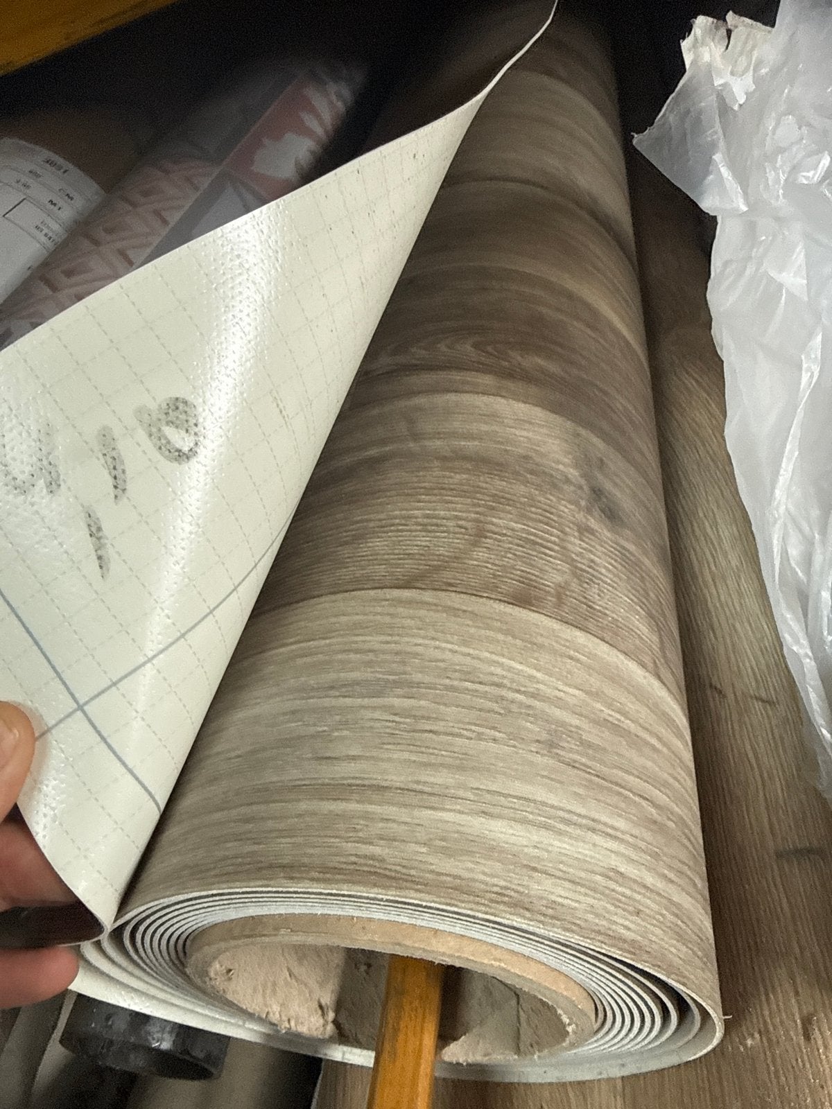 ‼️PVC Vinyl op rol - 4,10x4m met 0,5mm slijtlaag restanten‼️, Ophalen of Verzenden, Nieuw, Bruin, Vinyl