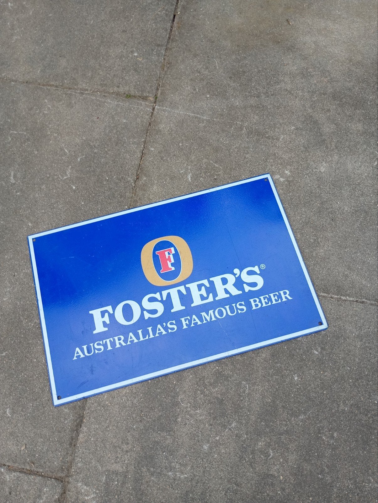 Fosters Beer, Reclame bord van metaal, Verzamelen, Ophalen of Verzenden, Zo goed als nieuw, Reclamebord, Plaat of Schild, Overige merken
