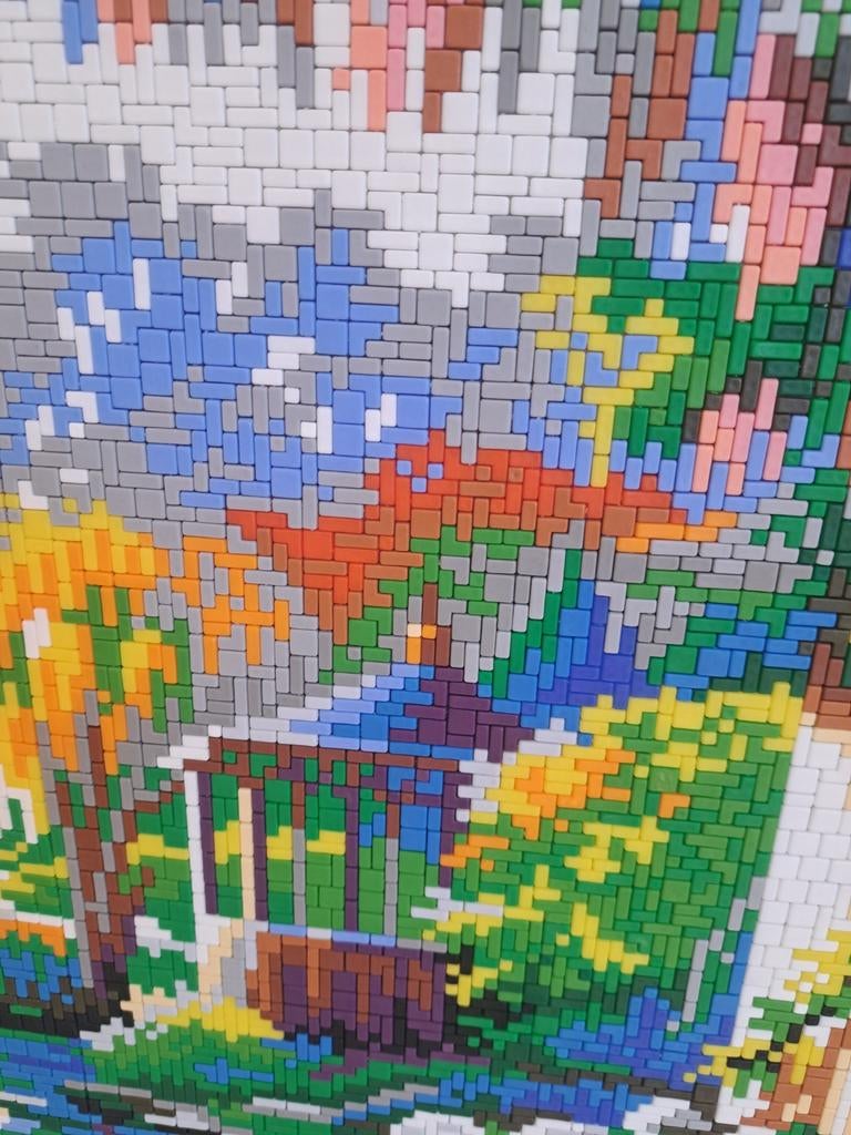 Prachtig handgemaakt mozaïek schilderij van een tuin, Ophalen