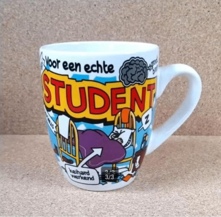 Studentenmok Voor Een Typische Of Echte Student Mok Beker., Ophalen of Verzenden, Nieuw
