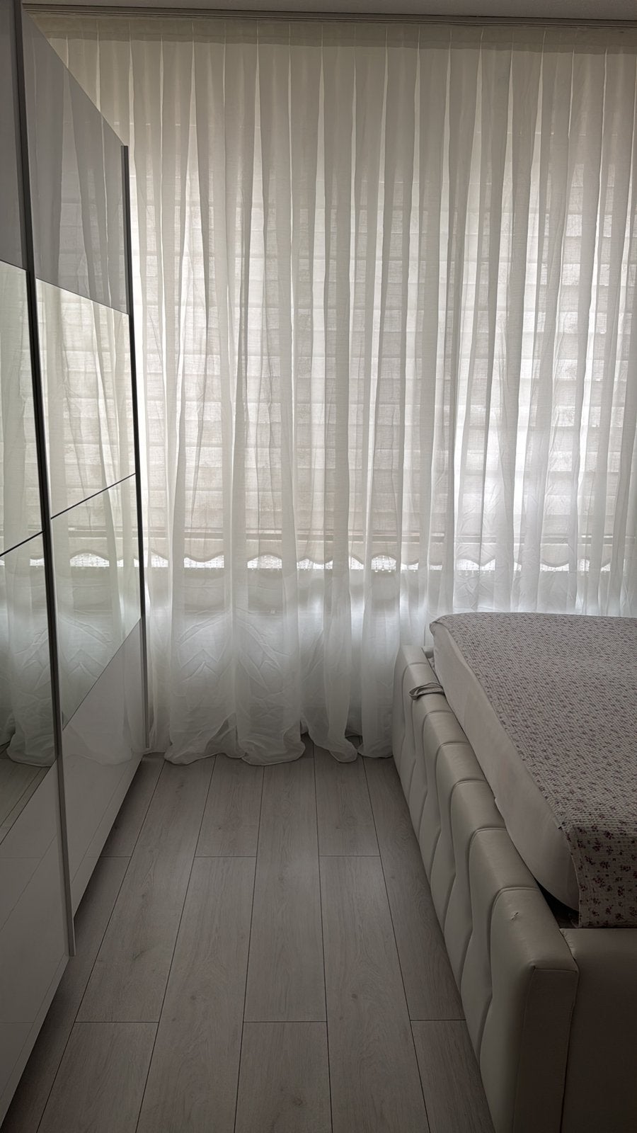 Vitrage, Ophalen, 200 cm of meer, Wit, Nieuw