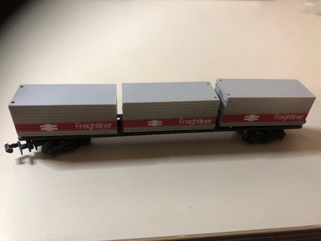 Lima containerdrager "Freightliner" nette staat 2/2, Gelijkstroom, Wagon, Ophalen of Verzenden, Zo goed als nieuw