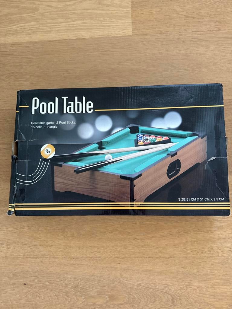 Mini Pooltafel Spel - Compleet met Accessoires, Sport en Fitness, Biljarten en Poolen, Ophalen of Verzenden, Zo goed als nieuw