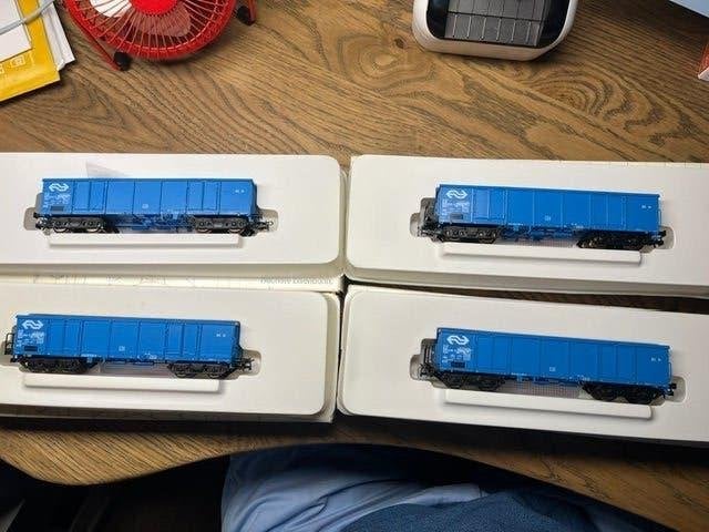 Liliput 4x NS Easnos open goederenwagens, Vrijwel neuw,, Gelijkstroom, Verzenden, Wagon, Liliput