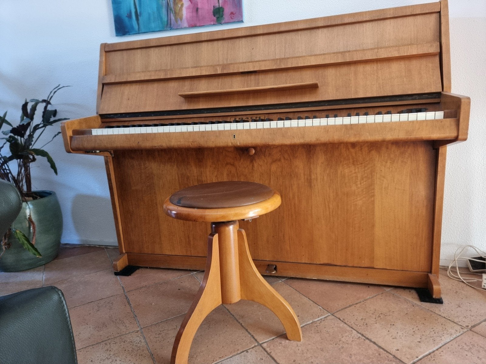 Ibach Piano met geluidsmat - gereviseerd, Ophalen, Gebruikt, Bruin