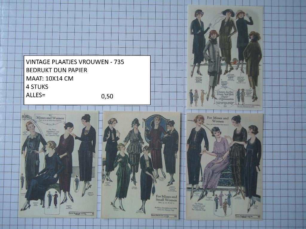 vintage plaatjes vrouwen 735 ( alleen verzenden, Ophalen, Nieuw, Man of Vrouw, Knipvel